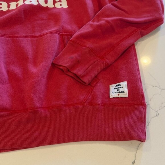 Roots Canada Red Hoodie with Beaver Logo - Picture 5 of 12